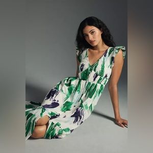 Anthropologie Peregrine Midi Dress Sz L